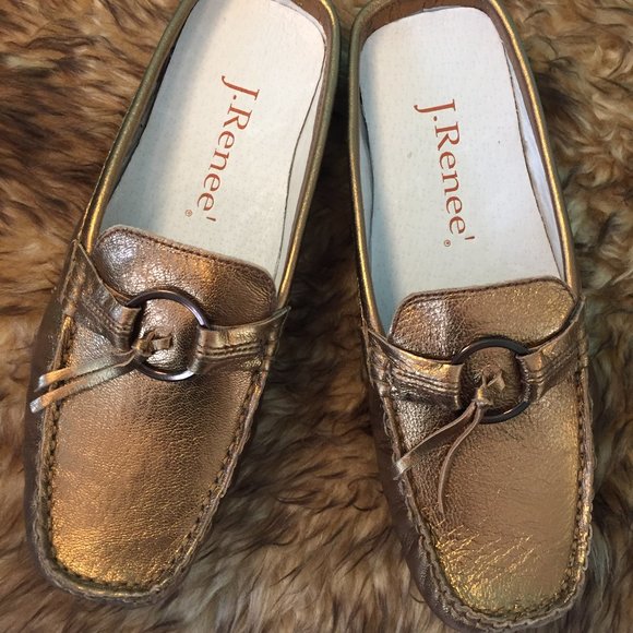 J. Renee Bronze Metallic Leather Mule/Slide (NEW) - Picture 8 of 15